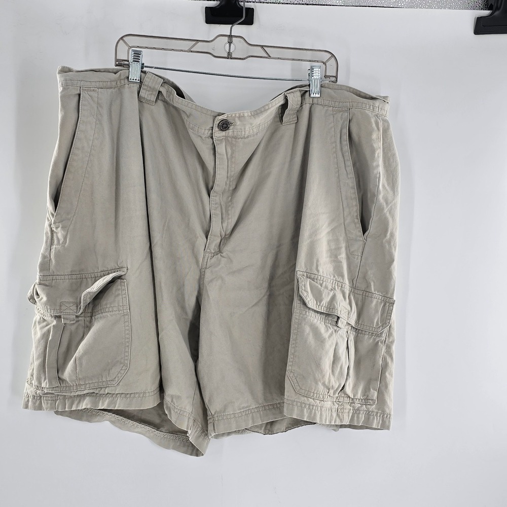 Columbia Men's Cargo Shorts Khaki Sz 48 100% Cotton Heavyweight Hiking